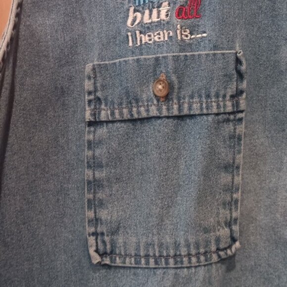 Vintage 2003 Scooby Doo Womens Plus Sz 22W/24W Denim Vest Pockets Sleeveless - Picture 2 of 6